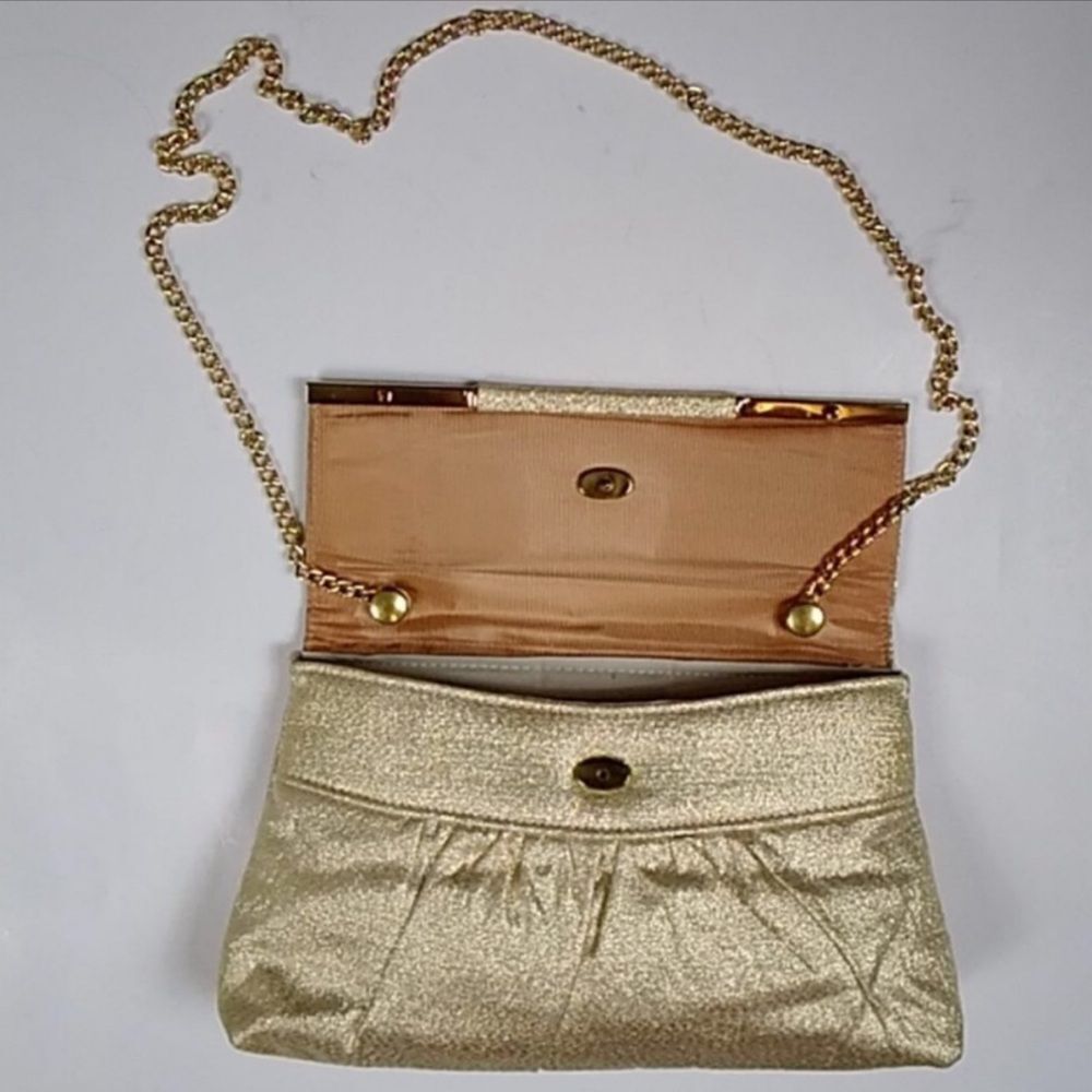 Glamorous Gold Evening Clutch with Chain